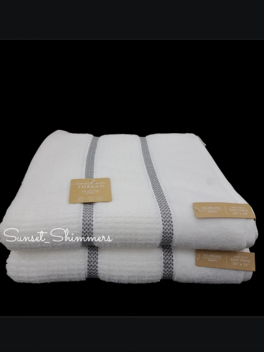 9 Piece Common Thread Bath Hand Washcloth Towel Set Gray White New